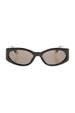 サングラス JACQUEMUS SUN GLASS (JAC4C4SUN OVALOYELLOWYGGREEN) Black Sunglasses with logo Jacquemus - Vitkac AS